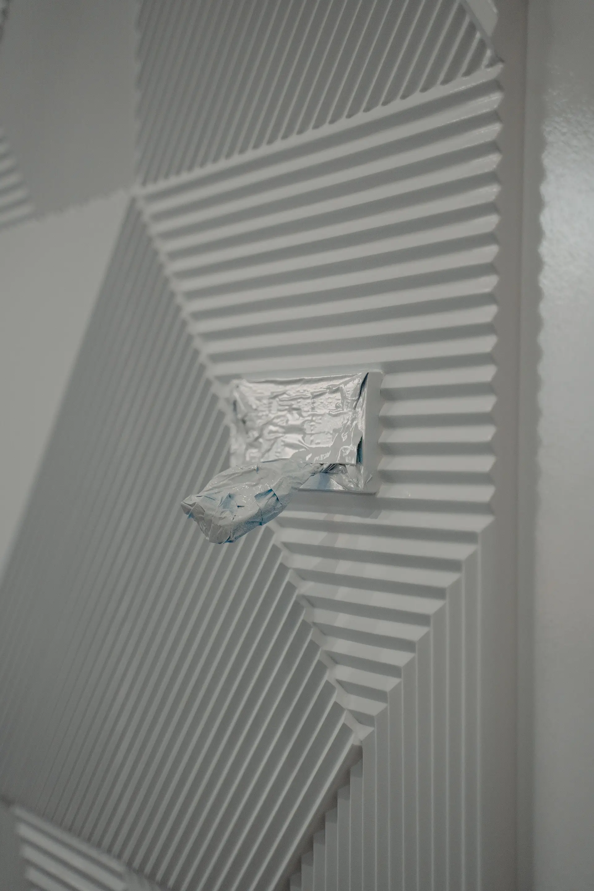 Minimalist white textured wall art